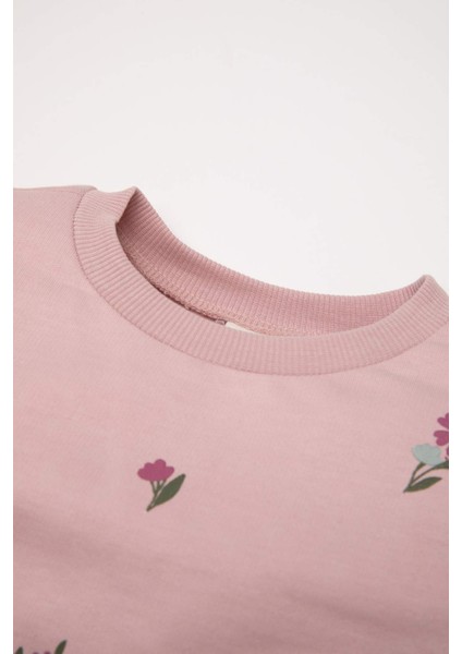 Kız Bebek Çiçekli Sweatshirt Tayt 2li Takım D5417A5NS