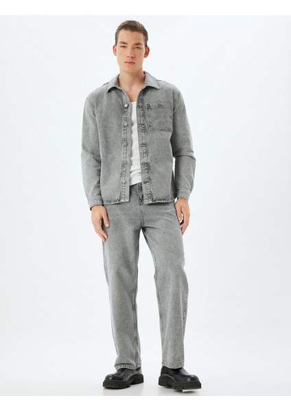 Kot Ceket Oversize Gömlek Yaka Cep Detaylı Düğmeli Pamuklu fiyatları