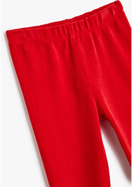 Kadife Tayt Fitilli Beli Lastikli Pamuk Karışımlı modelleri