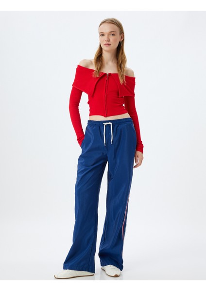 Crop Tişört Uzun Kollu Fermuarlı Fitilli Omzu Açık Slim Fit fiyatları