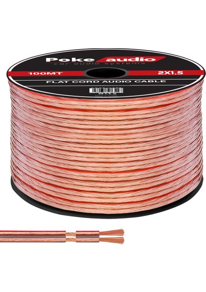 2x1.5 Hoparlör Kablosu Kordon Şeffaf 100MT PK-1424