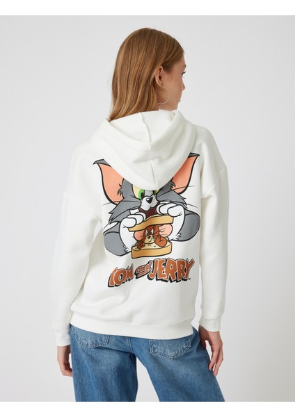 Tom ve Jerry Oversize Kapüşonlu Sweatshirt Lisanslı Arkası Baskılı fırsatları