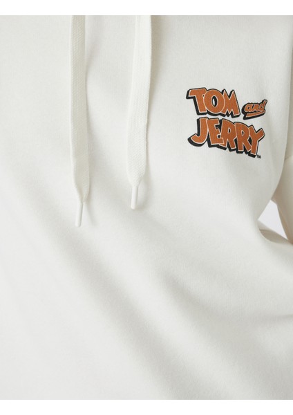 Tom ve Jerry Oversize Kapüşonlu Sweatshirt Lisanslı Arkası Baskılı indirimleri