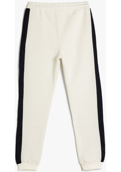 Jogger Eşofman Altı Beli Bağlamalı Cepli Renk Bloklu Dikiş Detaylı fiyatları