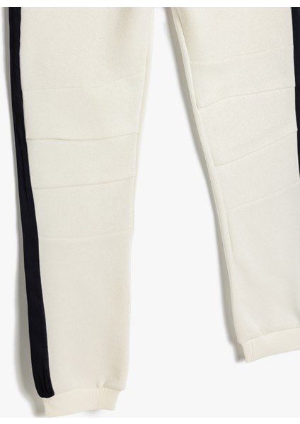 Jogger Eşofman Altı Beli Bağlamalı Cepli Renk Bloklu Dikiş Detaylı modelleri