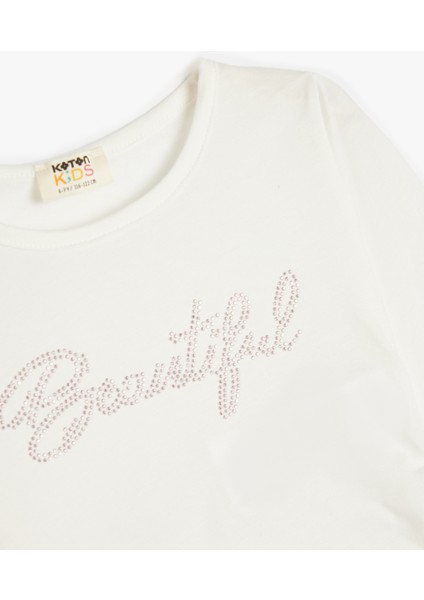 Crop Tişört Yanları Büzgülü Bağlamalı Uzun Kollu Bisiklet Yaka Pamuklu modelleri