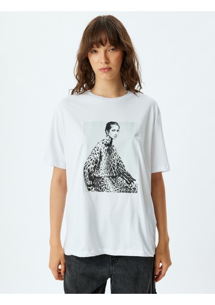 Fotoğraf Baskılı Tişört Kısa Kollu Bisiklet Yaya Pamuklu modelleri