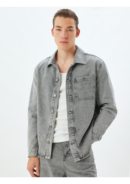 Kot Ceket Oversize Gömlek Yaka Cep Detaylı Düğmeli Pamuklu modelleri
