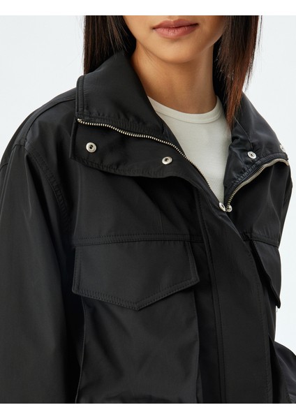 Crop Yağmurluk Dik Yaka Fermuarlı Cep Detaylı Su Geçirmez indirimleri