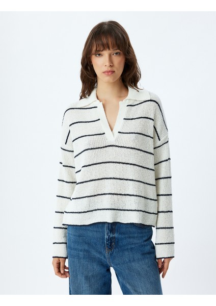 Polo Yaka Örgü Kazak Uzun Kollu Yumuşak Dokulu modelleri