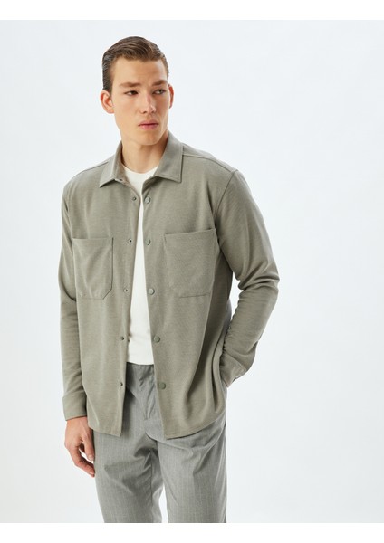 Uzun Kollu Gömlek Cep Detaylı Viskon Karışımlı fiyatları