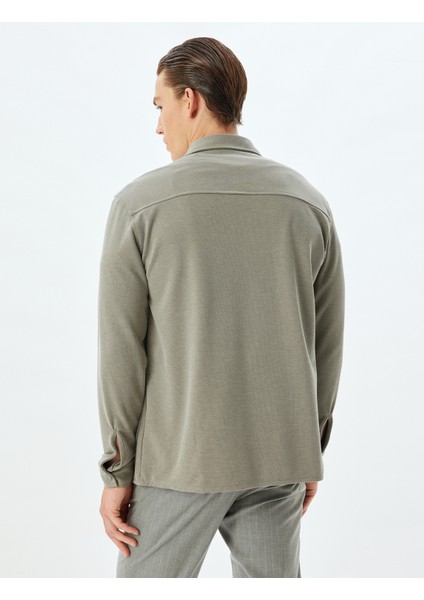 Uzun Kollu Gömlek Cep Detaylı Viskon Karışımlı fırsatları