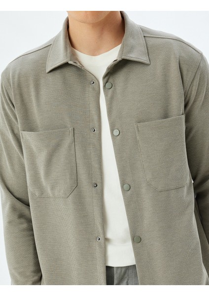 Uzun Kollu Gömlek Cep Detaylı Viskon Karışımlı indirimleri