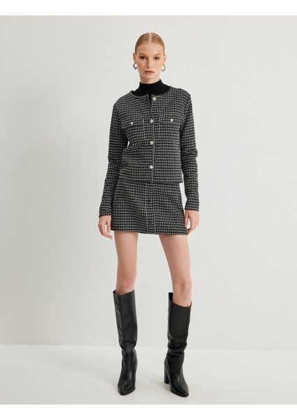 Tüvit Ceket Yuvarlak Yaka Kapaklı Cep Detaylı Düğmeli fiyatları