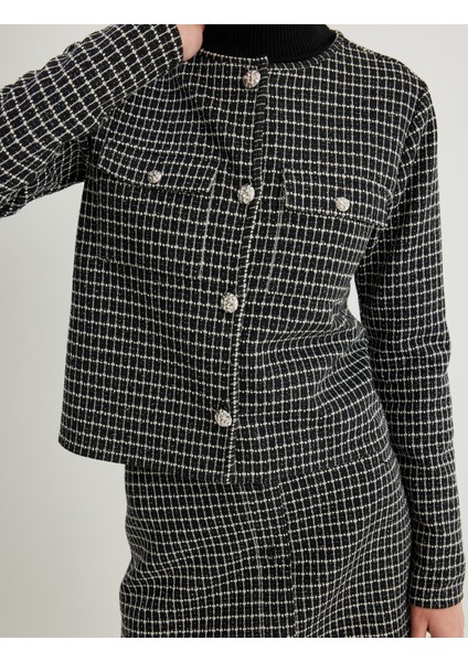 Tüvit Ceket Yuvarlak Yaka Kapaklı Cep Detaylı Düğmeli indirimleri