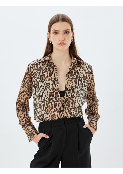 Leopar Desenli Gömlek Regular Fit Uzun Kollu fiyatları