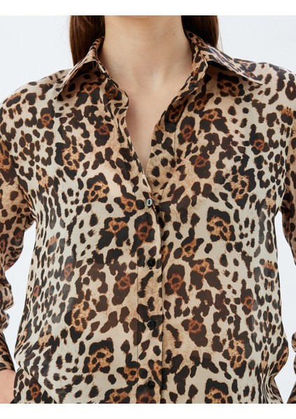 Leopar Desenli Gömlek Regular Fit Uzun Kollu indirimleri