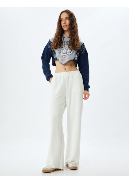Crop Kapşonlu Sweatshirt Asimetrik Baskılı Renk Bloklu fiyatları