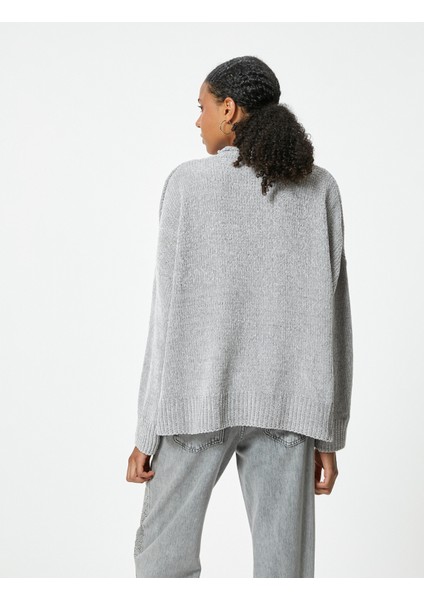 Basic Triko Kazak Bisiklet Yaka Uzun Kollu Düşük Omuzlu fırsatları