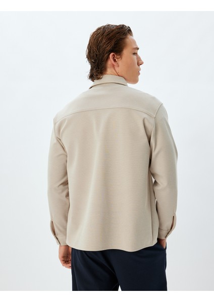 Uzun Kollu Gömlek Cep Detaylı Viskon Karışımlı Çıt Çıt Düğmeli fırsatları