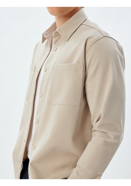 Uzun Kollu Gömlek Cep Detaylı Viskon Karışımlı Çıt Çıt Düğmeli indirimleri