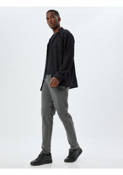 Chino Pantolon Cep Detaylı Viskon Karışımlı