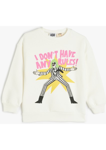 Beetlejuice Sweatshirt Lisanslı Uzun Kollu Bisiklet Yaka