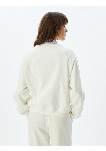 Basic Sweatshirt Bisiklet Yaka Uzun Kollu fırsatları