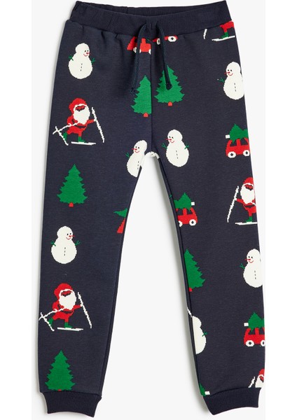 Noel Baba Eşofman Altı Beli Bağlamalı Şardonlu