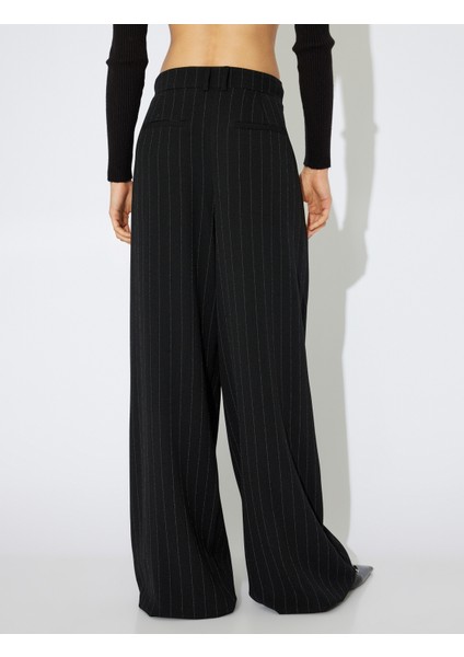 x Zeynep Bastık - Yüksek Bel Palazzo Pantolon Cepli Pile Detaylı fırsatları