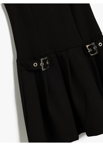 Jile Elbise Kolsuz Yuvarlak Yaka Toka Detaylı Viskon modelleri