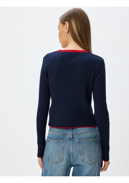 Triko Hırka Fiyonk Bağlama Detaylı Biyeli Uzun Kollu Bisiklet Yaka fırsatları