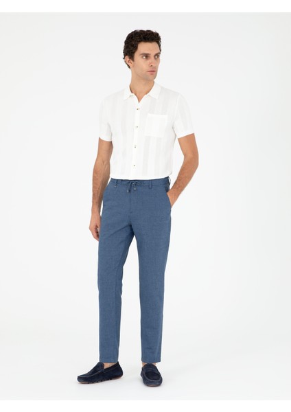 Erkek İndigo Carrot Fit Kanvas Pantolon 50284665-VR028