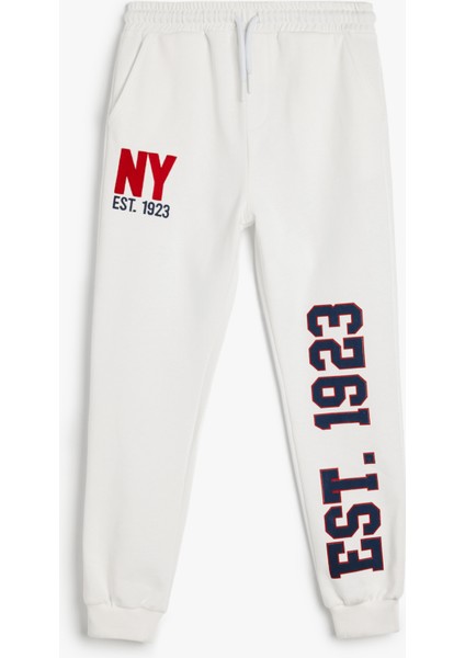 Jogger Eşofman Altı Baskılı Cepli Beli Bağlamalı Şardonlu Pamuklu modelleri