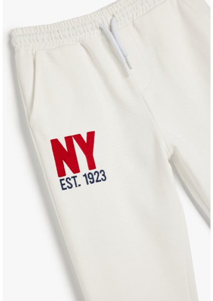 Jogger Eşofman Altı Baskılı Cepli Beli Bağlamalı Şardonlu Pamuklu indirimleri