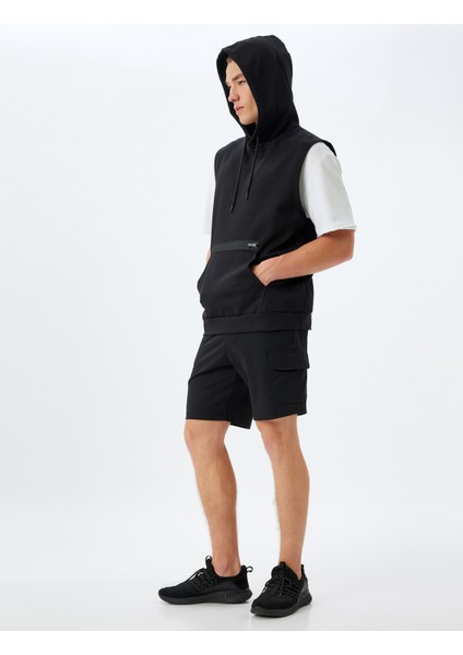 Spor Sweatshirt Oversize Kolsuz Kapşonlu Fermuar Detaylı Viskon Karışımlı