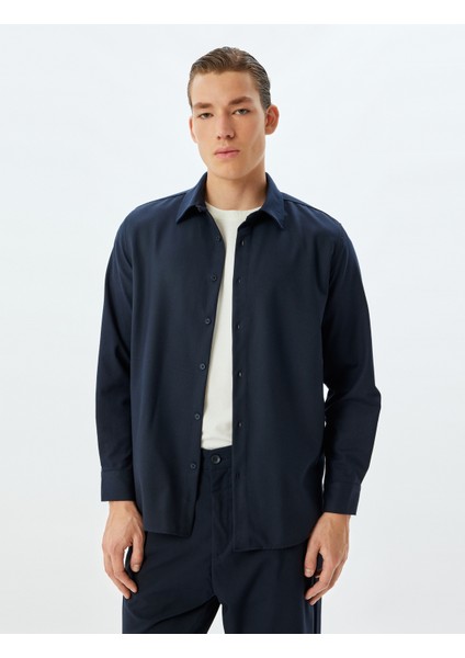 Basic Gömlek Uzun Kollu Viskon Karışımlı modelleri