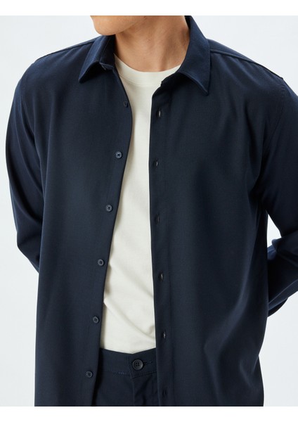 Basic Gömlek Uzun Kollu Viskon Karışımlı indirimleri