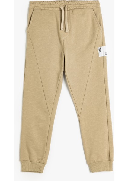 Jogger Eşofman Altı Beli Bağlamalı Şardonlu Pamuklu