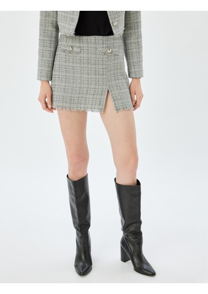 Mini Tüvit Etek Püsküllü Yırtmaç Detaylı A Kesim modelleri