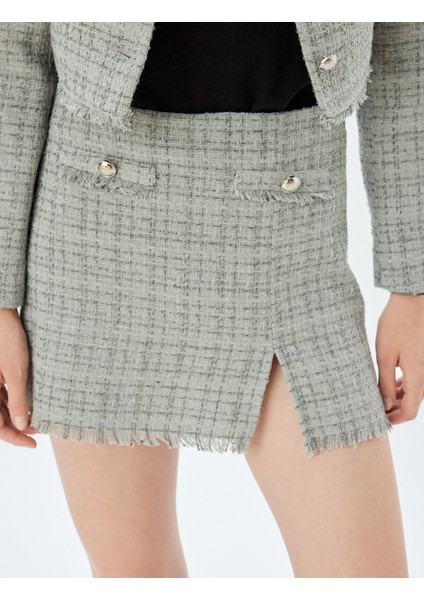 Mini Tüvit Etek Püsküllü Yırtmaç Detaylı A Kesim indirimleri