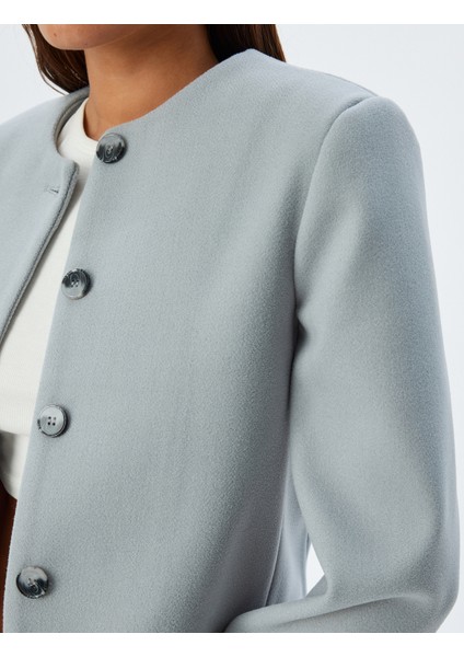 Crop Ceket Yakasız Düğmeli Slim Fit Uzun Kollu indirimleri