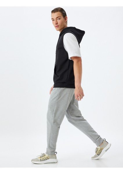 Spor Eşofman Altı Jogger Beli Bağcıklı Cep Detaylı Pamuk Karışımlı
