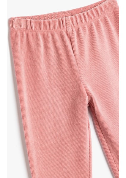 Kadife Tayt Fitilli Beli Lastikli Pamuk Karışımlı modelleri