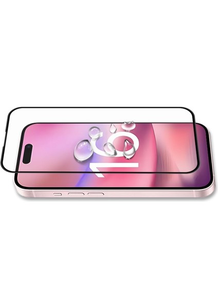 Apple iPhone 16 Uyumlu Tam Kapatan Tamperli Cam Ekran Koruyucu Kırılmaz Cam