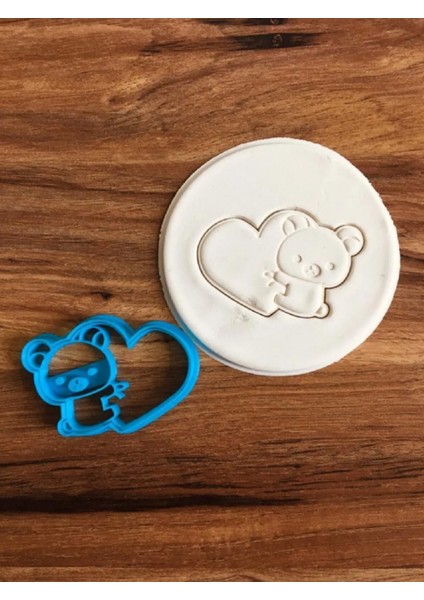Sevimli Ayıcık Kalpli Kurabiye Kalıbı/kesici/şekillendirici