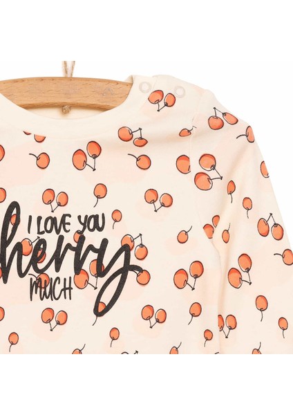 Bisiklet Yaka Vişne Desenli Kız Bebek Pijama Takımı fiyatları