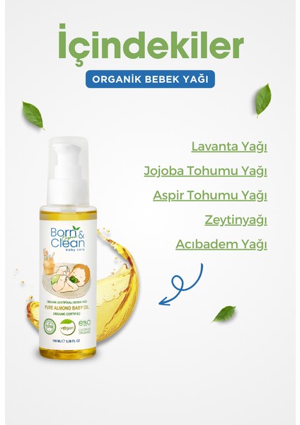 Born & Clean Organik Bebek Yağı - 100ML %100 Doğal