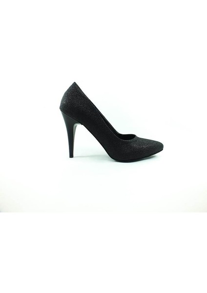 Stiletto Kadın Ayakkabı Siyah-Simli 61 700
