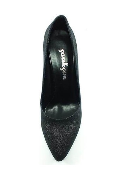 Stiletto Kadın Ayakkabı Siyah-Simli 61 700 modelleri